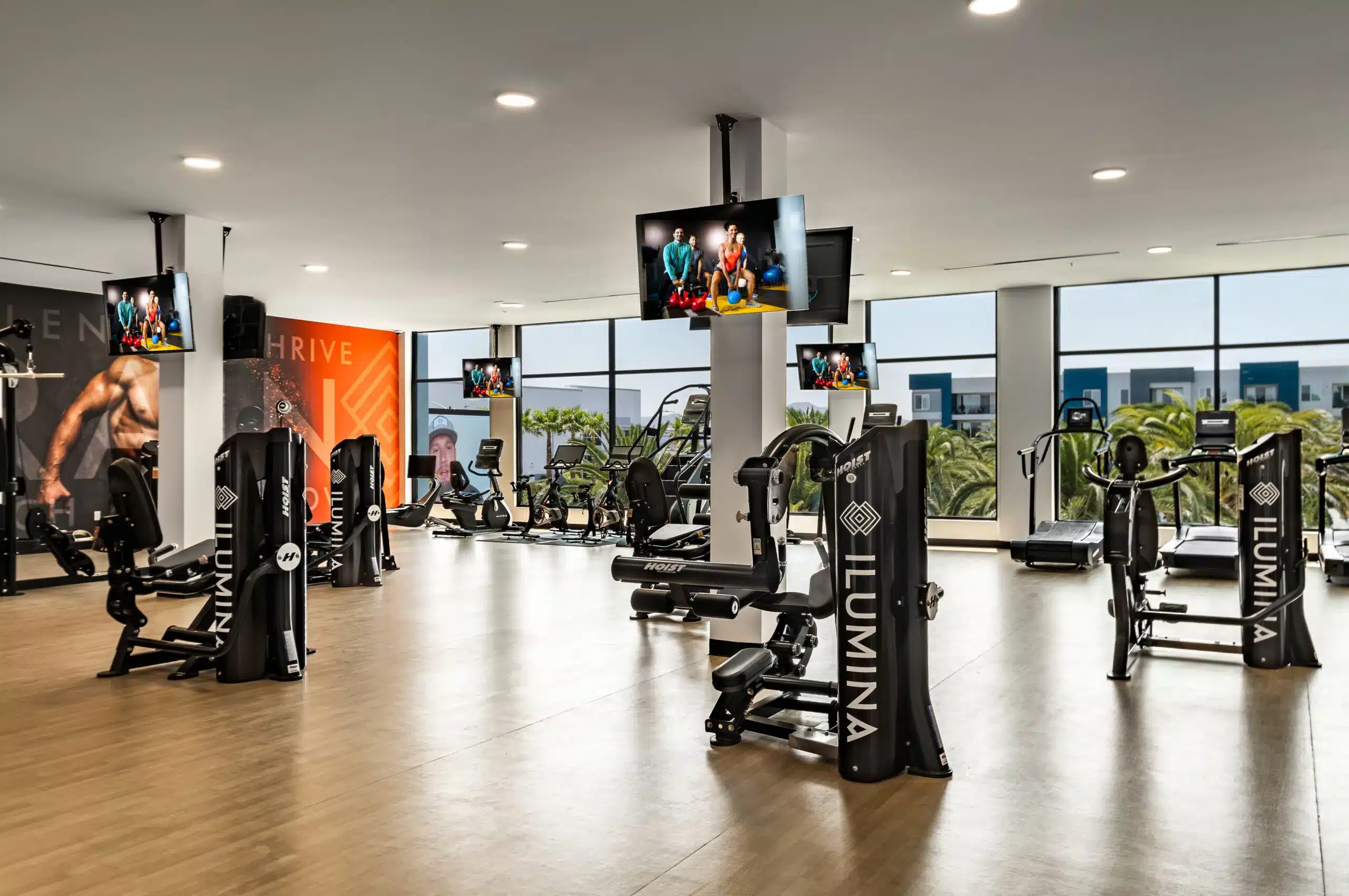 gym with open floorplan