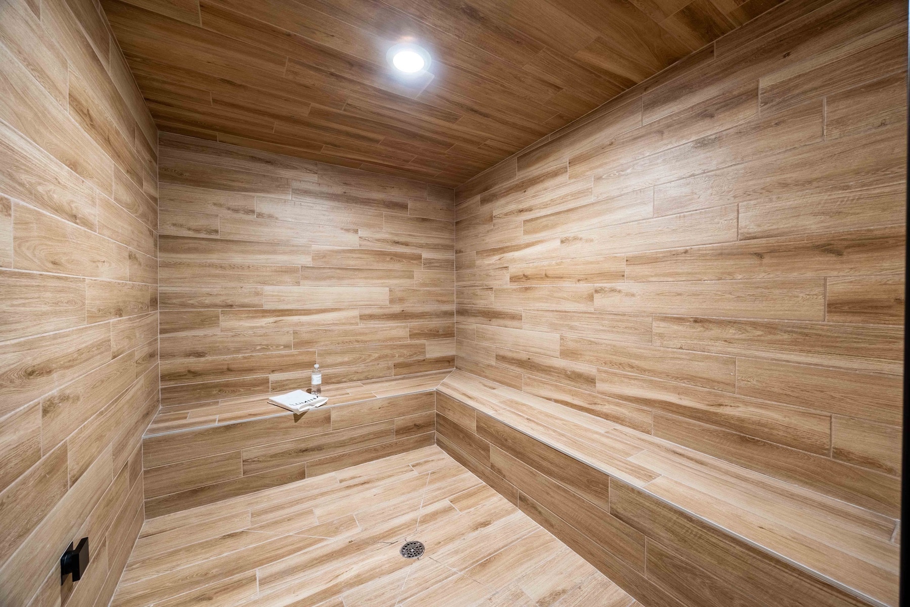 interior of brand new sauna