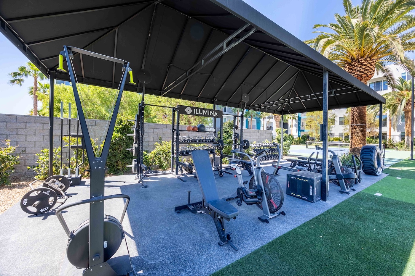 covered outdoor workout area